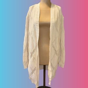 Elegant Cream Open-Front Sweater